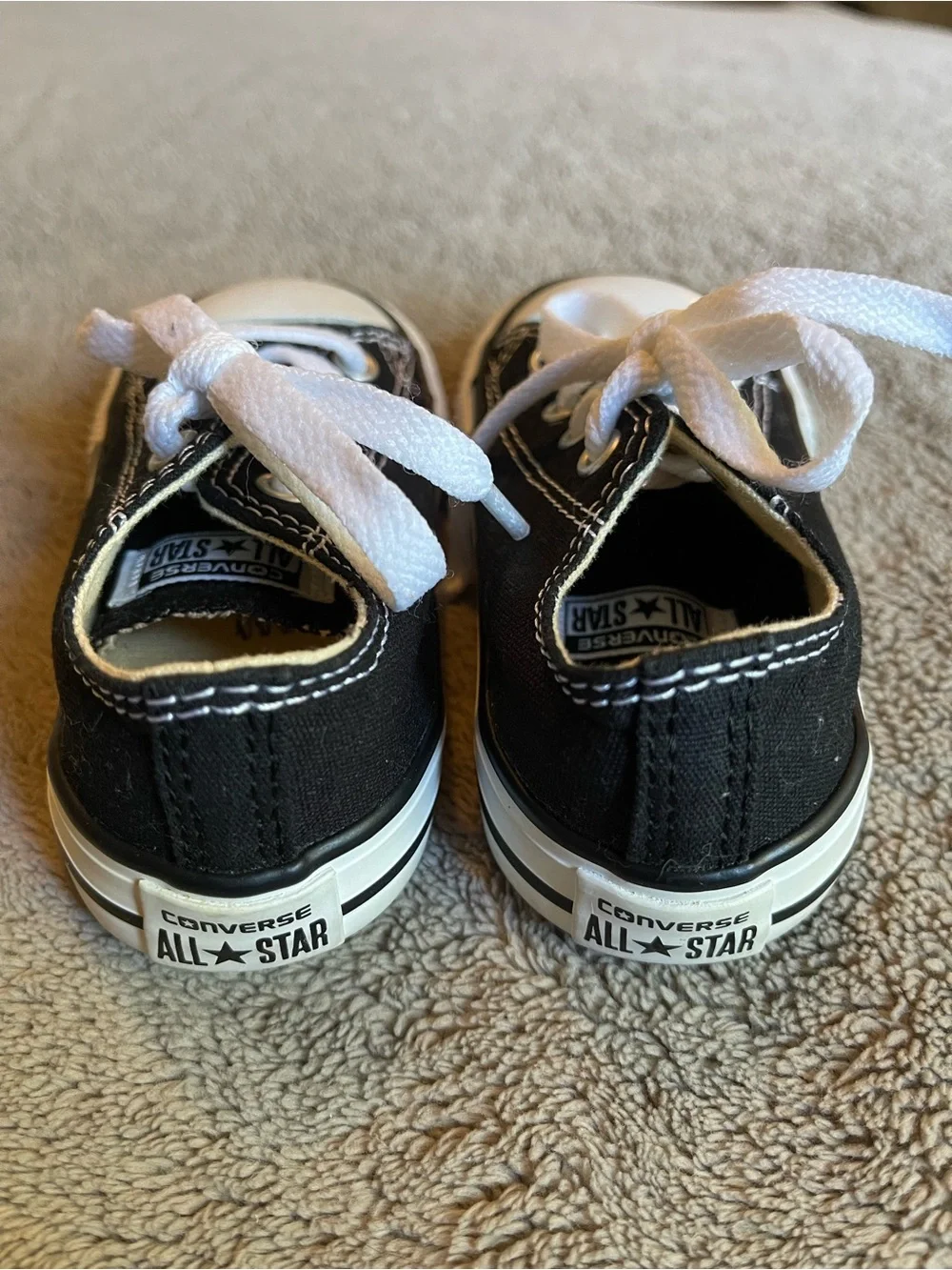 Converse Kids Black Canvas Low-Top Sneakers with White Laces
